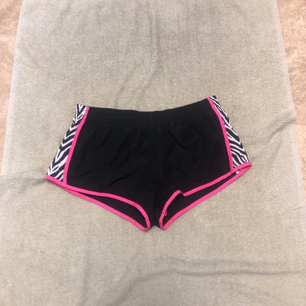 SO Women's Black and Pink Athletic Shorts